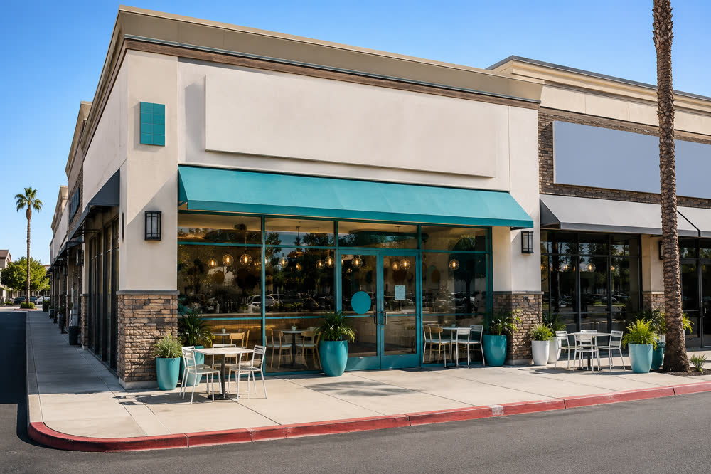 The Bubble Tea Shop storefront on Main Street, Anytown
